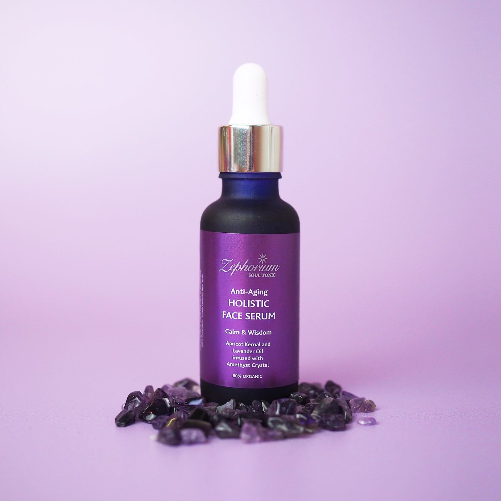 Anti-Aging Facial Serum with Apricot Kernel and Amethyst Crystal
