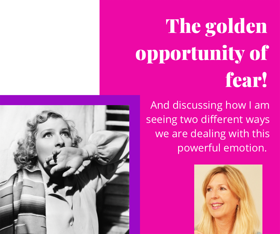 The golden opportunity of fear! How I am seeing two different ways we are dealing with fear recently