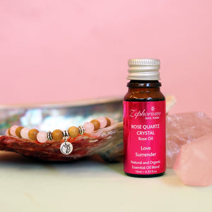 'The Loving Being' Essential Oil Diffuser Mala Bracelet Set - Rose Quartz & Rose Oil