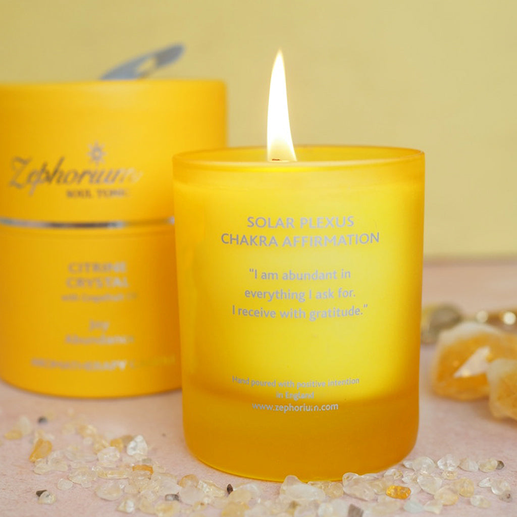 Joy & Abundance with Grapefruit Oil Affirmation Candle