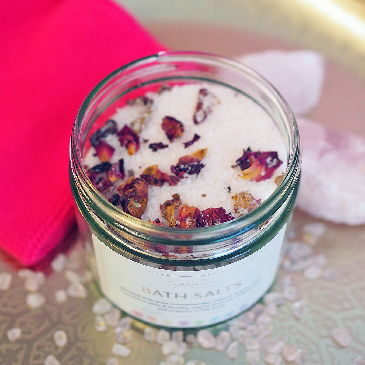Pampering Aromatherapy Bath Salts with Rose Oil