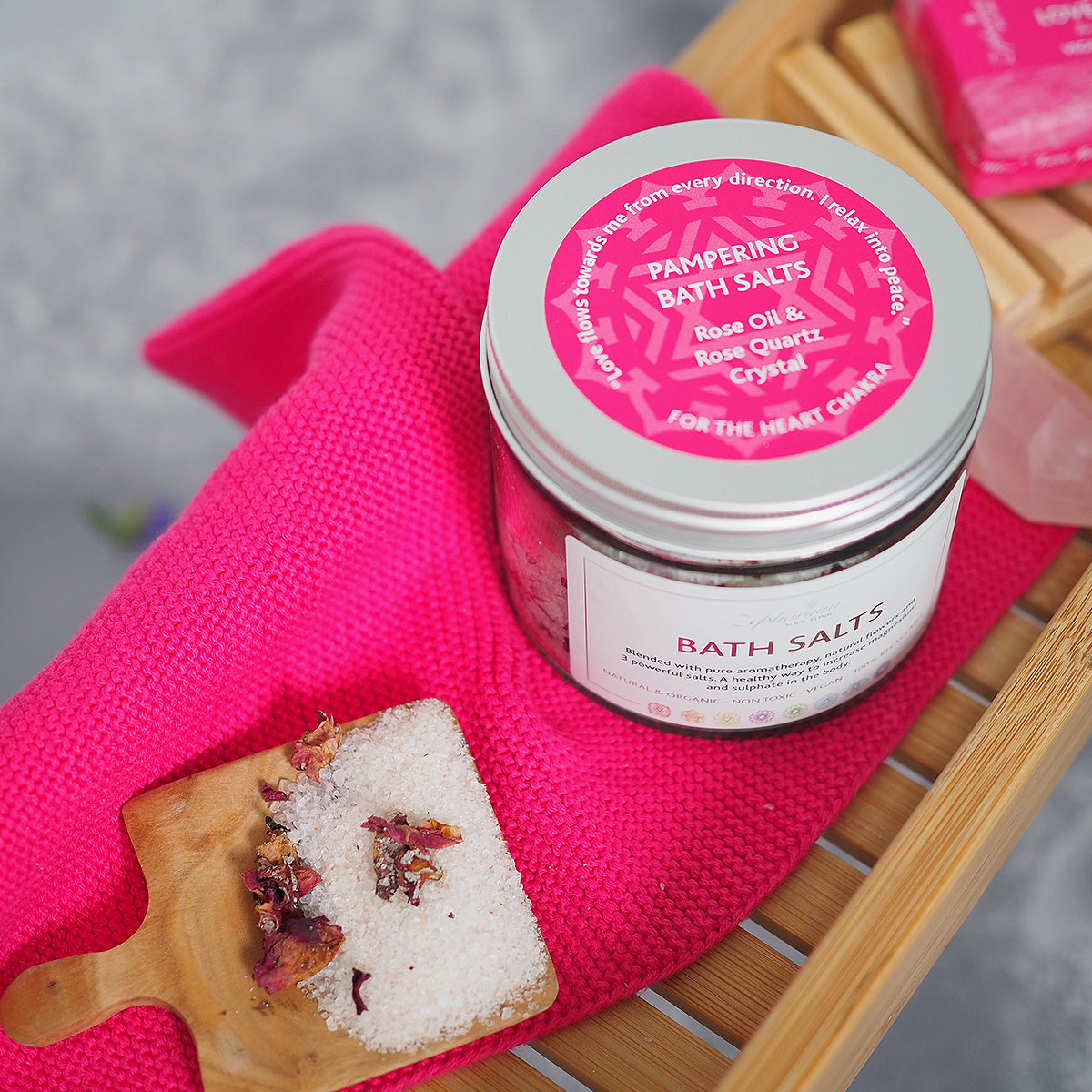 Pampering Aromatherapy Bath Salts with Rose Oil