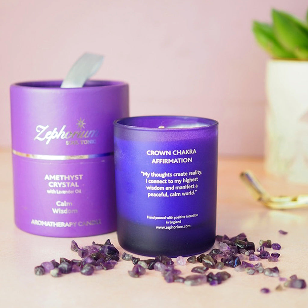 Calm & Wisdom with Lavender Oil Affirmation Candle