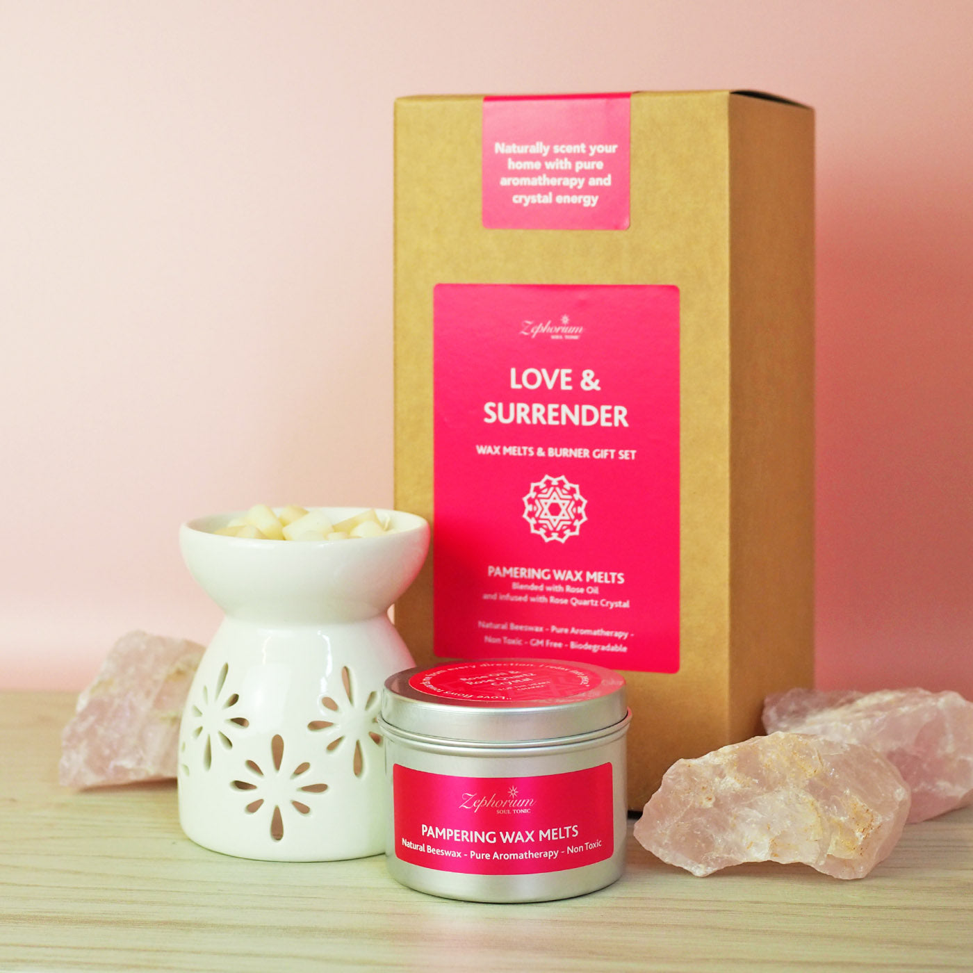 Pampering Rose Wax Melts and Burner Gift Set